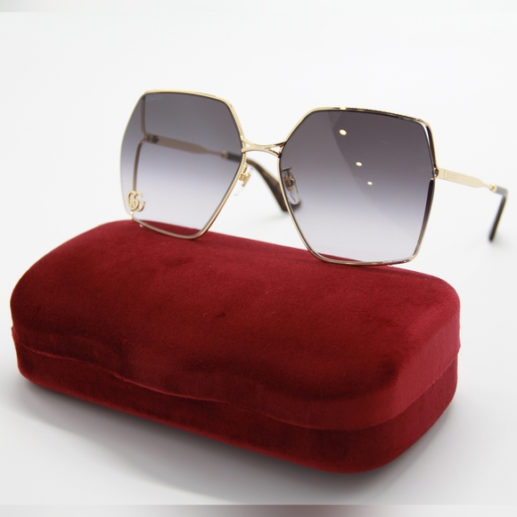 NEW GUCCI GG0817S 006 GOLD HAVANA GRAY SUNGLASSES main image 12